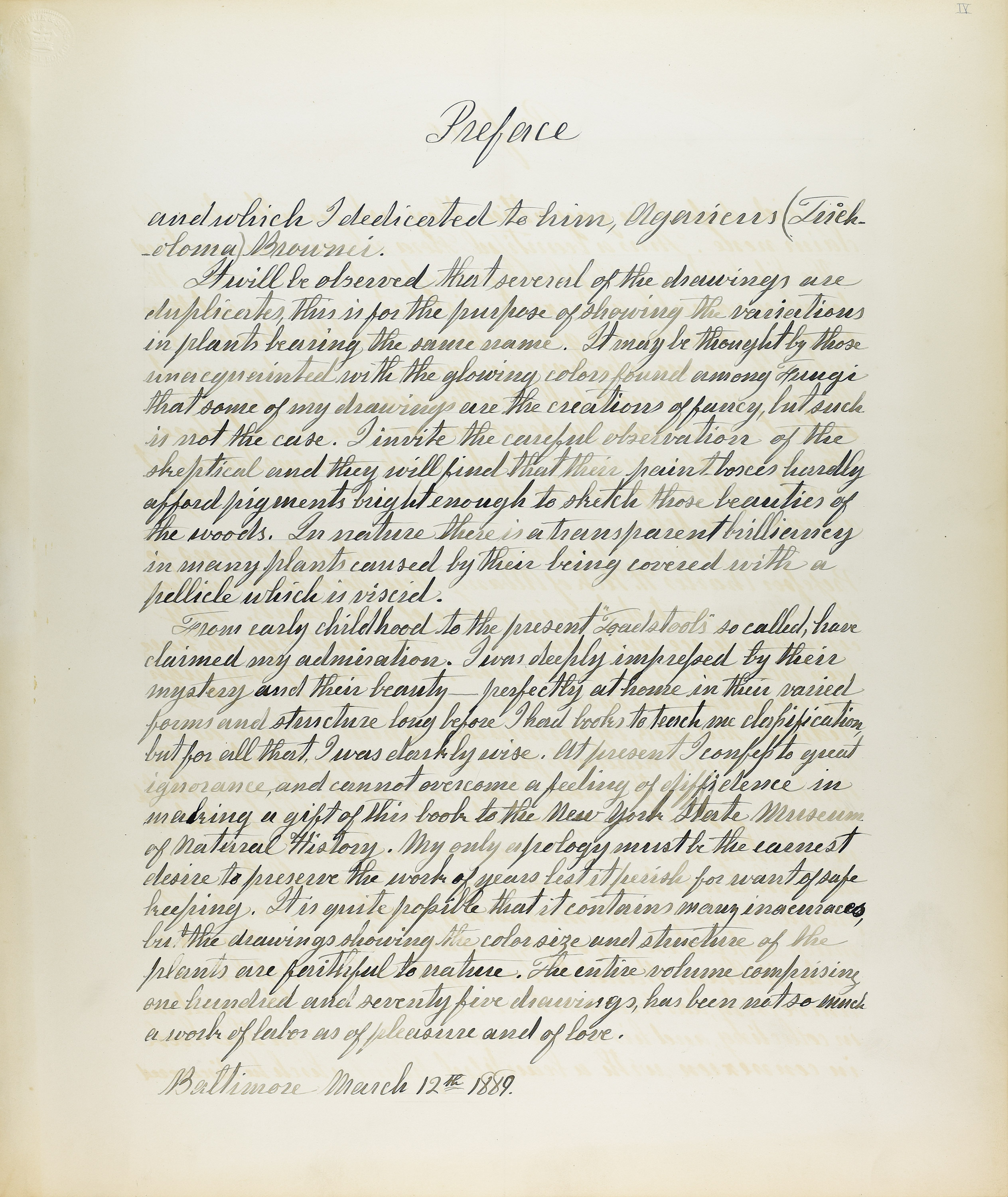 Mary Banning handwritten preface page two