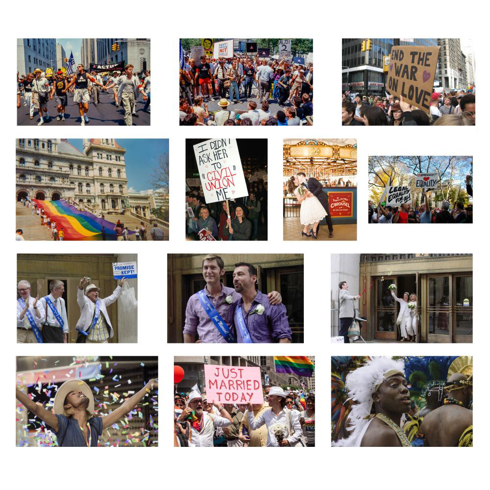 13 individual photographs of a variety of pride-related events