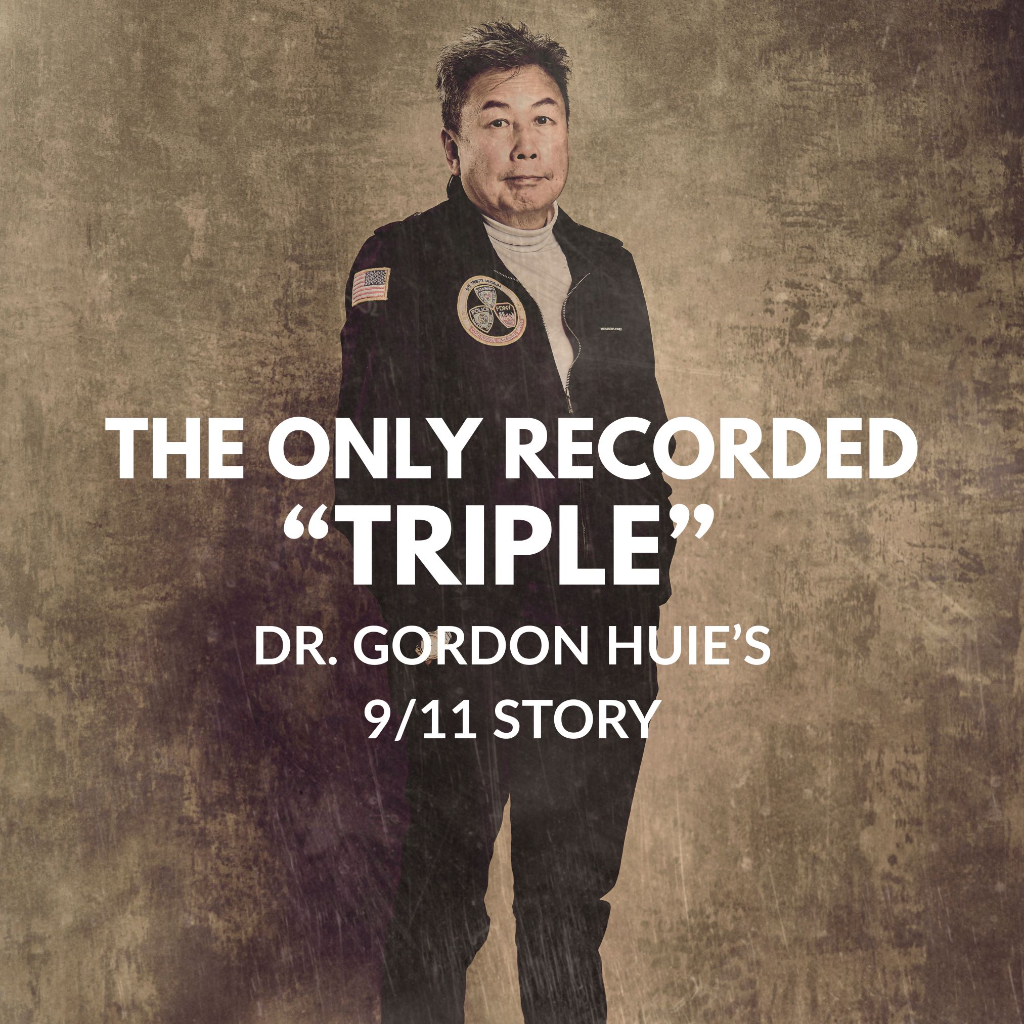 Title text over a portrait of a man standing in unfiform