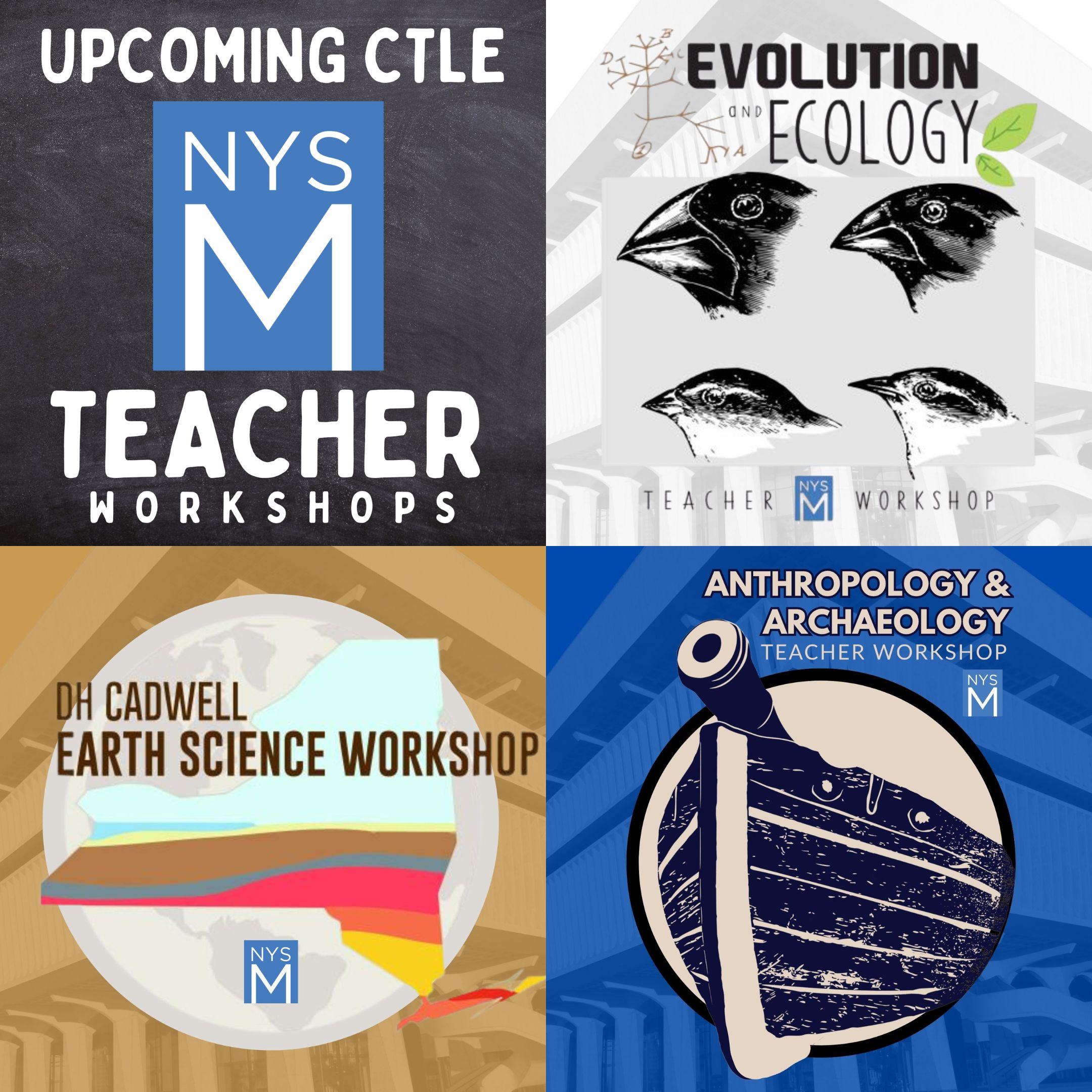 collage of teacher workshop logos