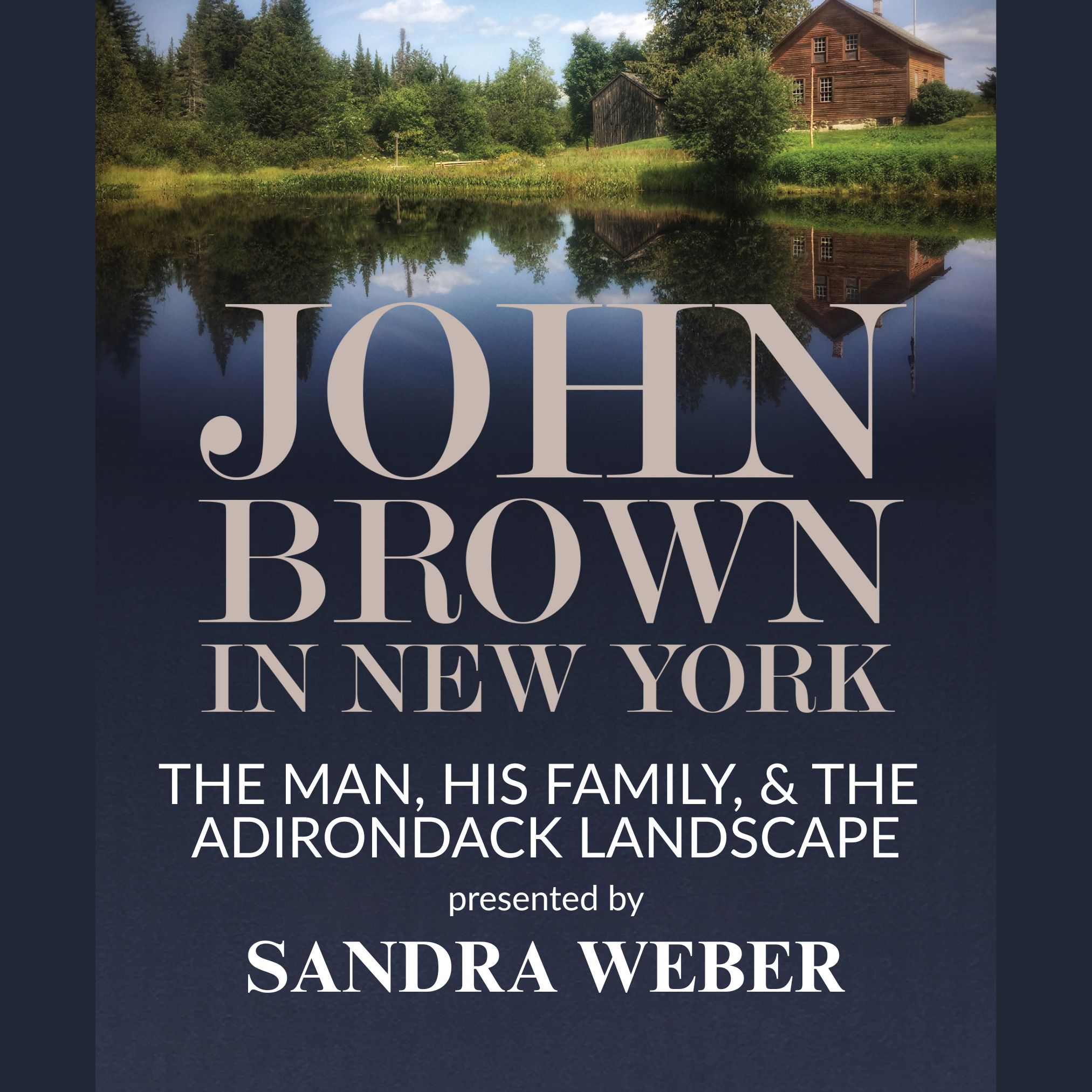 John Brown in New York book cover with image of a red barn in front of a scenic lake 