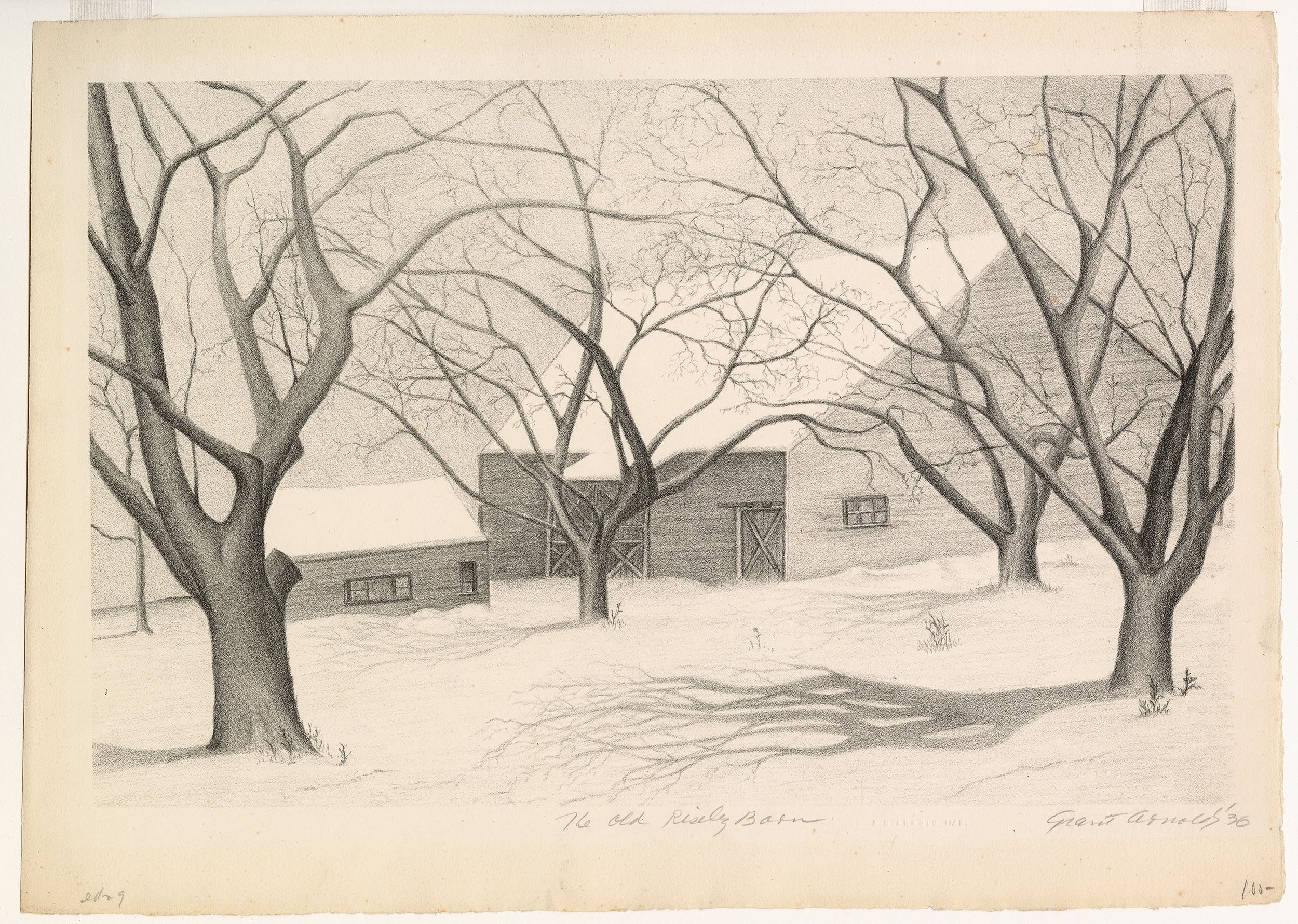 Old Risely Barn by Grant Arnold, 1936