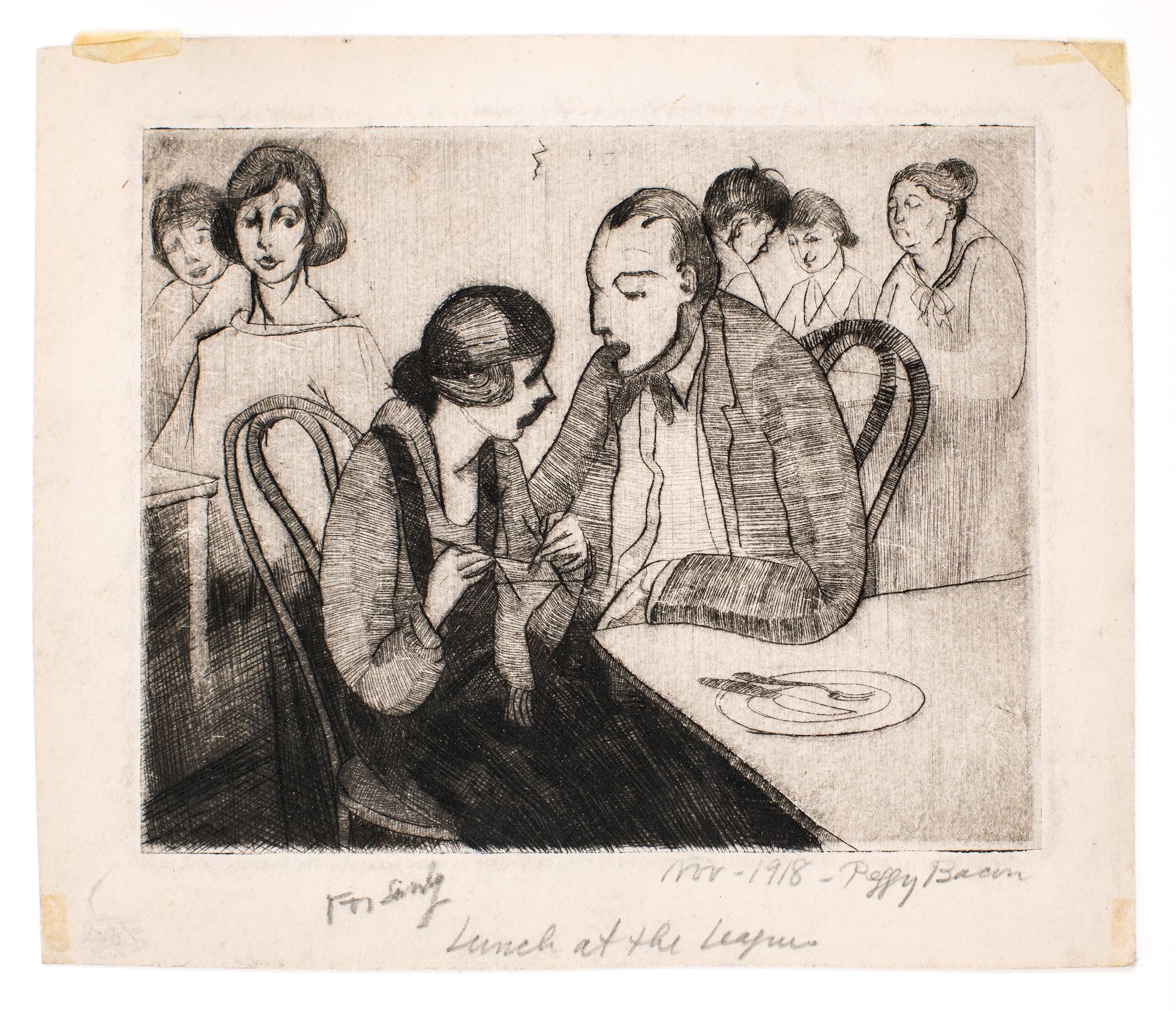 Lunch at the League by Peggy Bacon, c1918