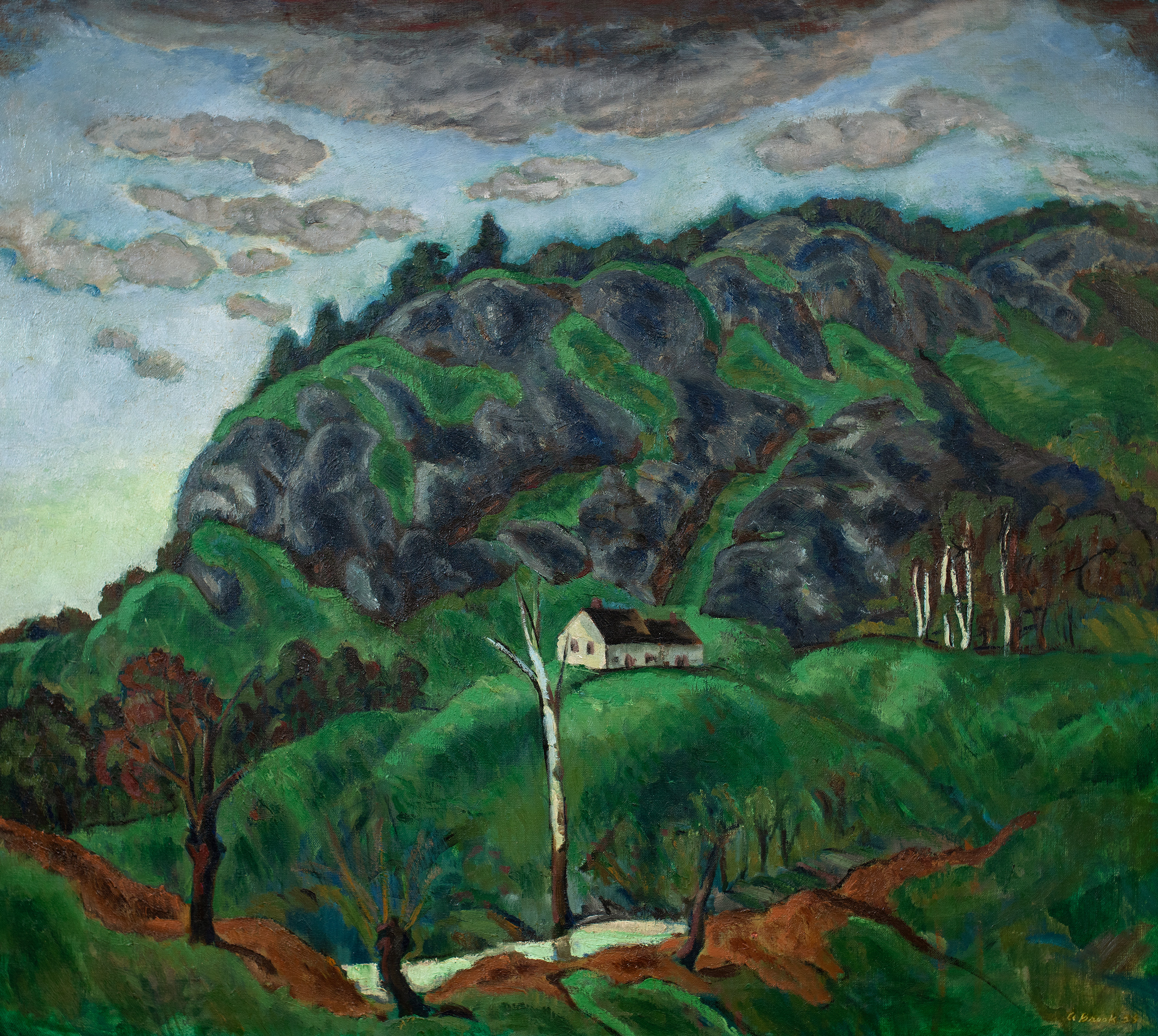 Cottage on a Hillside by Alexander Brook, 1935