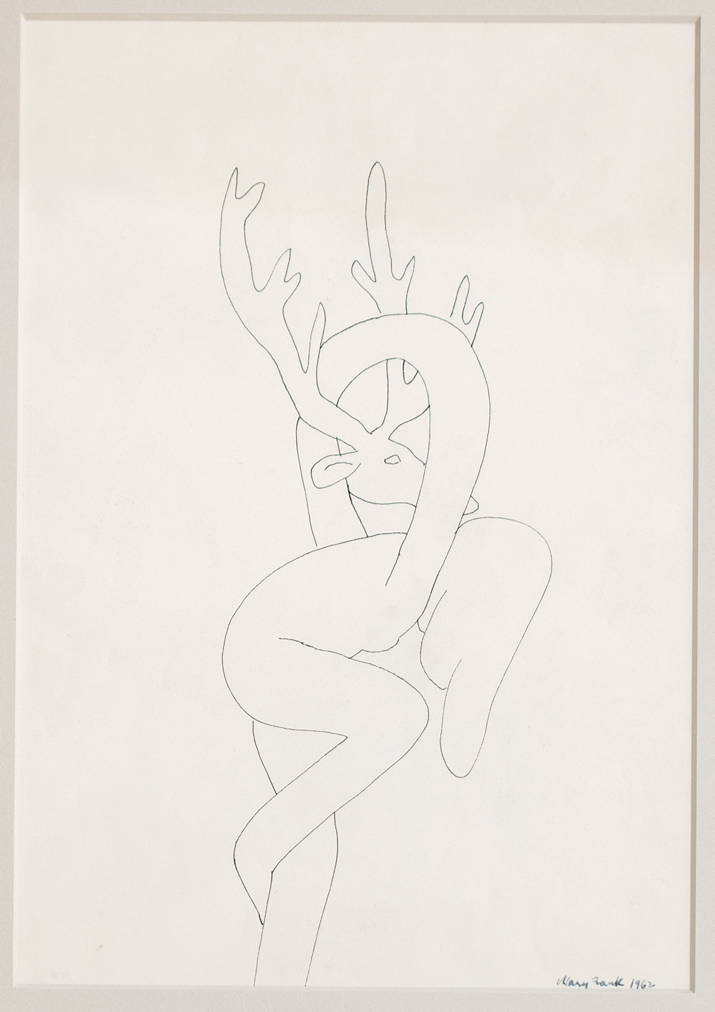 Figure with Deer by Mary Frank, 1962