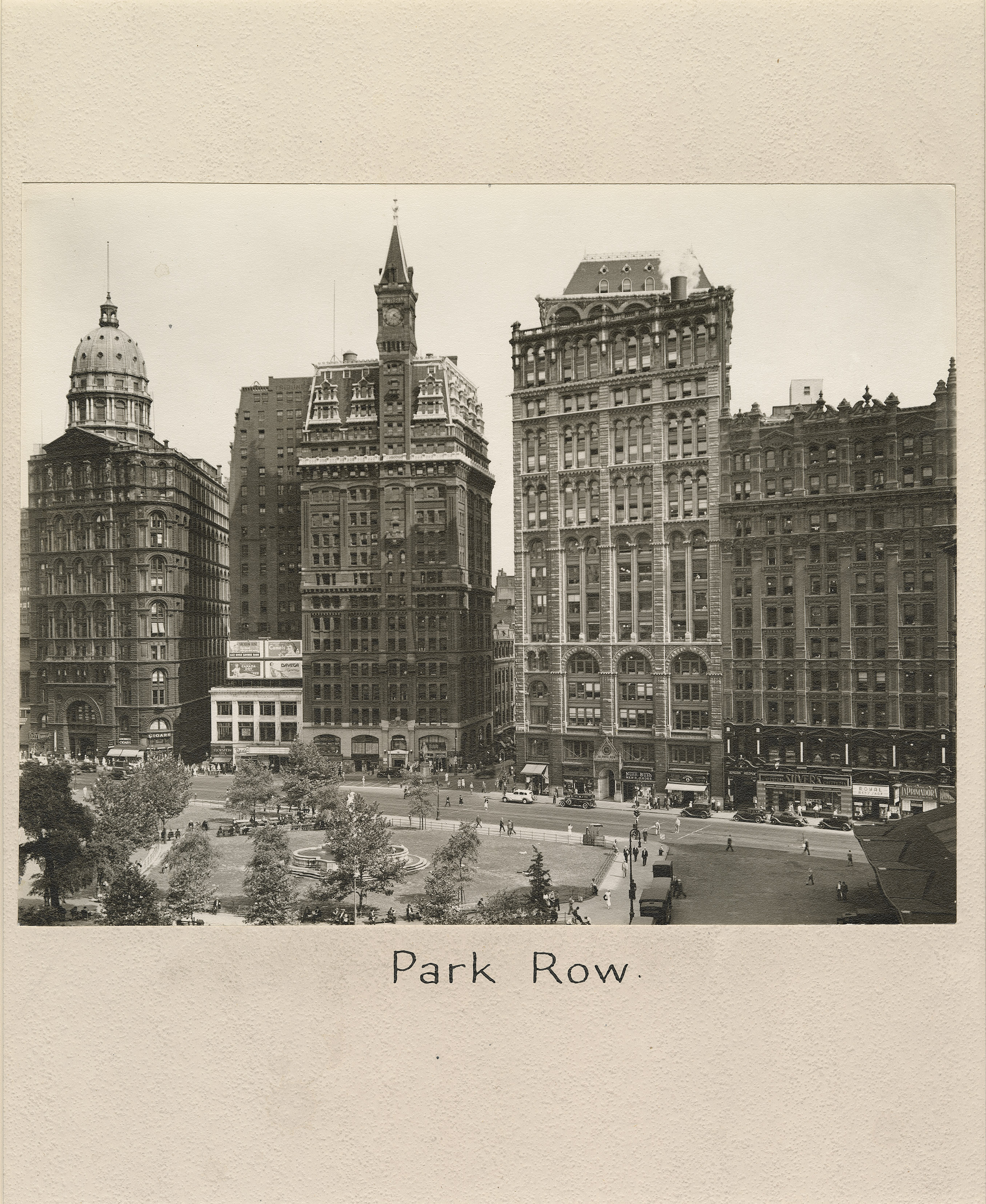 Park Row (City Hall Park, “Newspaper Row”)
