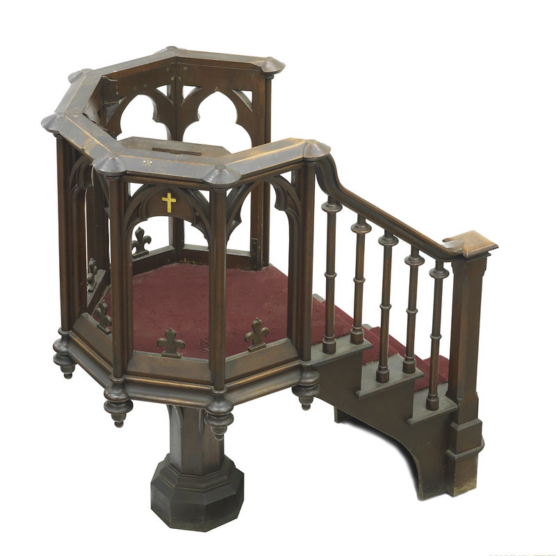Pulpit from the Holy Cross Church, c. 1845, Troy, NY
