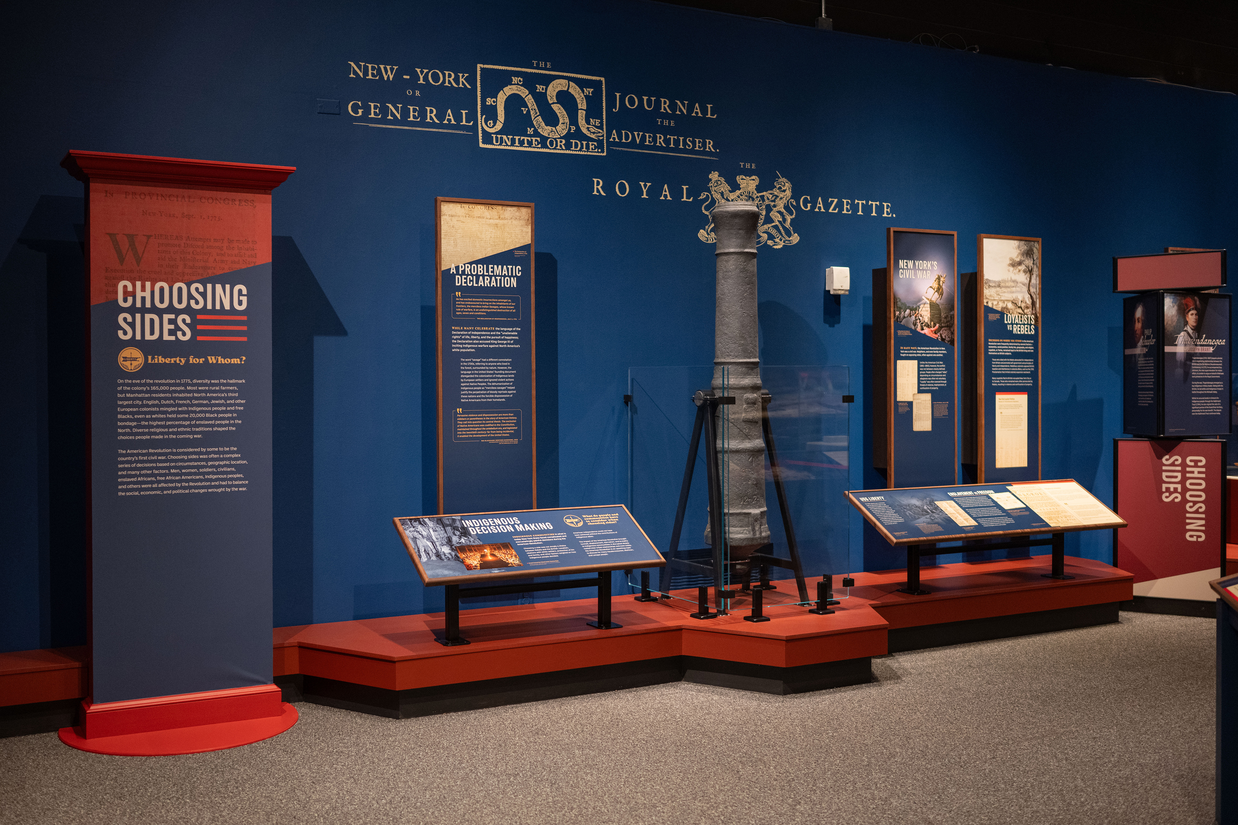 Gallery View of the Choosing Sides section of Revolutionary New York