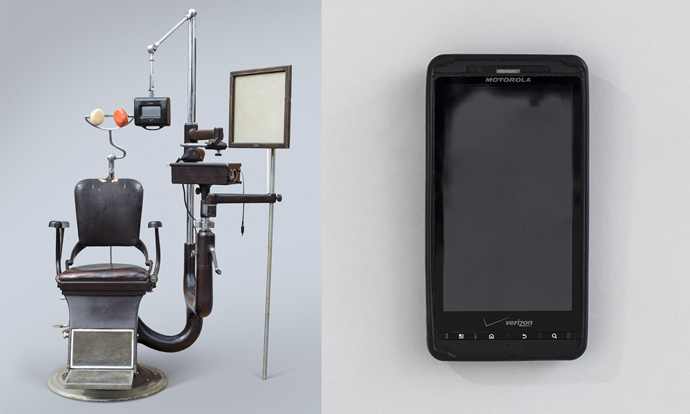 Vintage ophthalmology chair / Weathered Cellphone