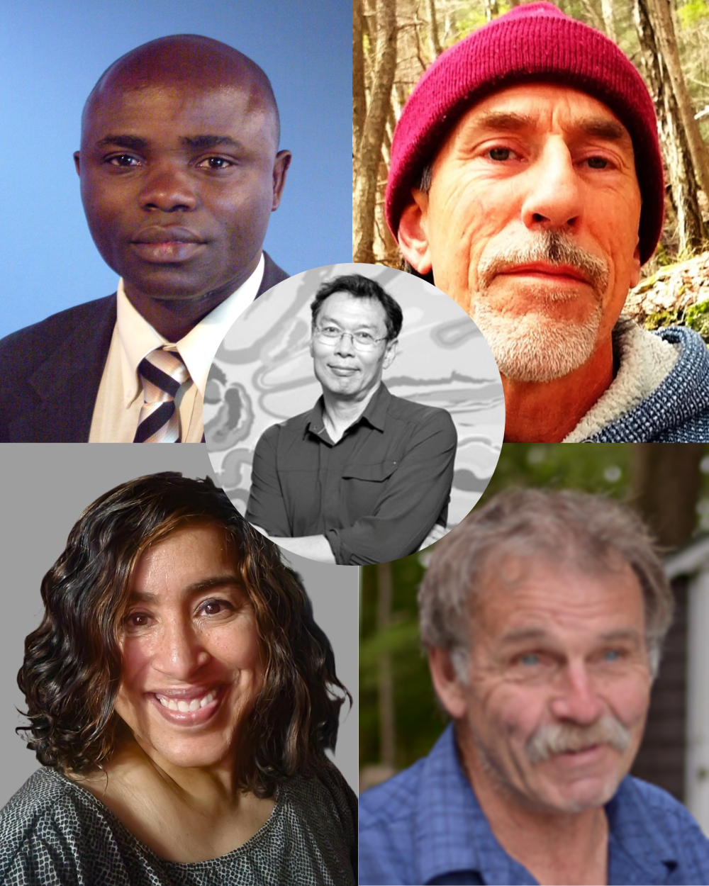 collage of photographs of five individuals