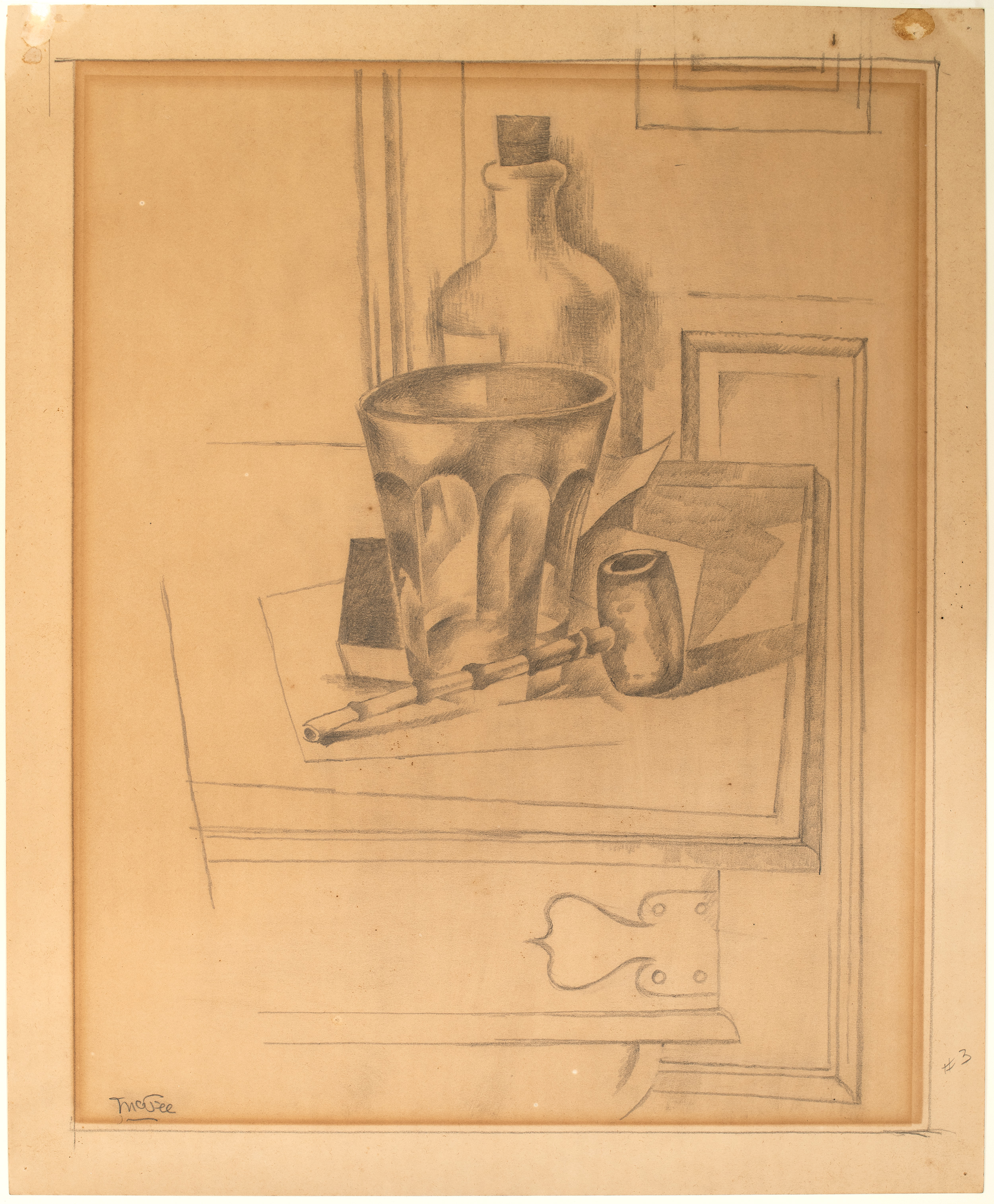 Still Life with Glass and Pipe by Henry Lee McFee, c1919