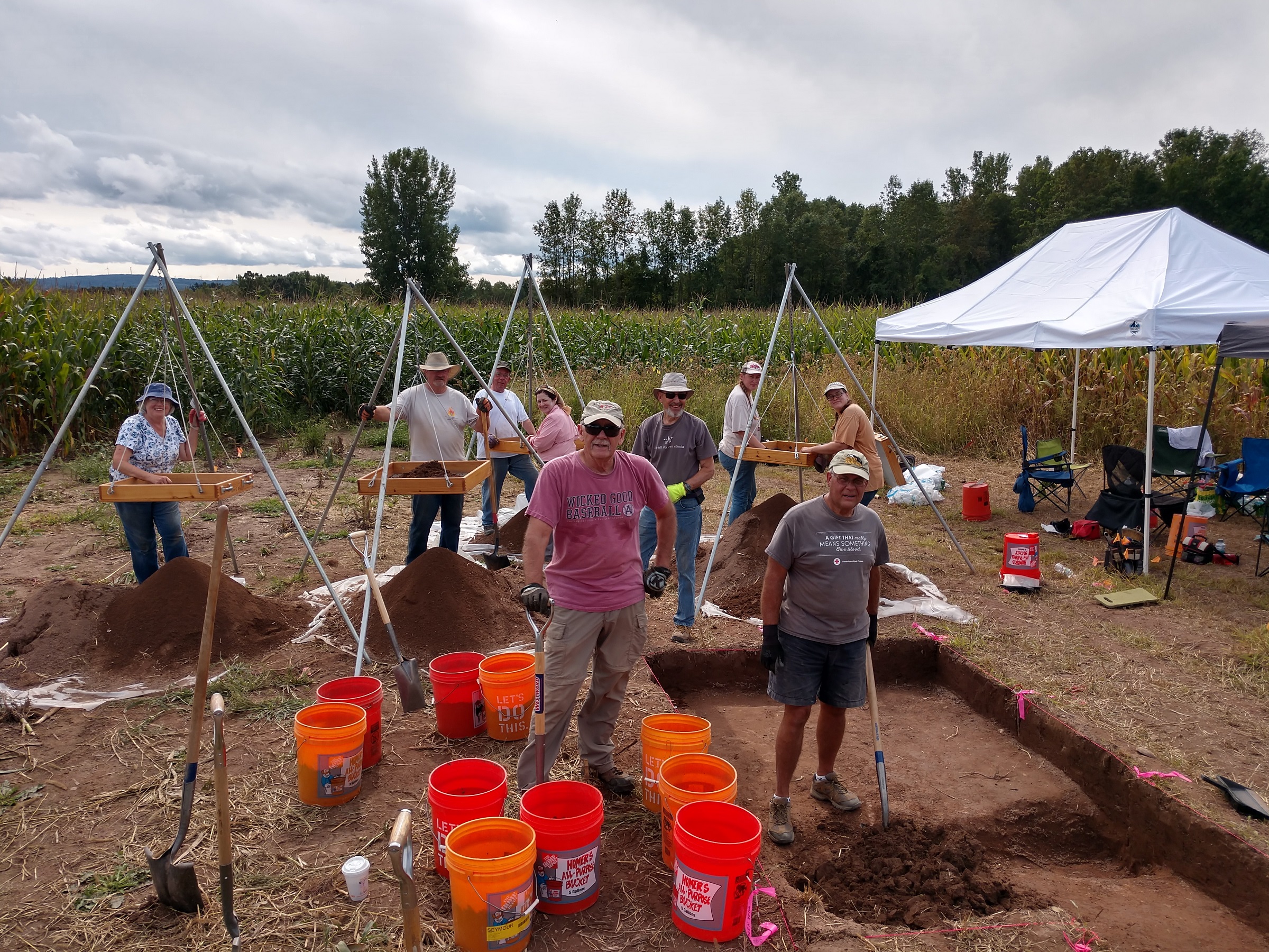 NYSM archaeological excavations at the OPS Site, September 2018