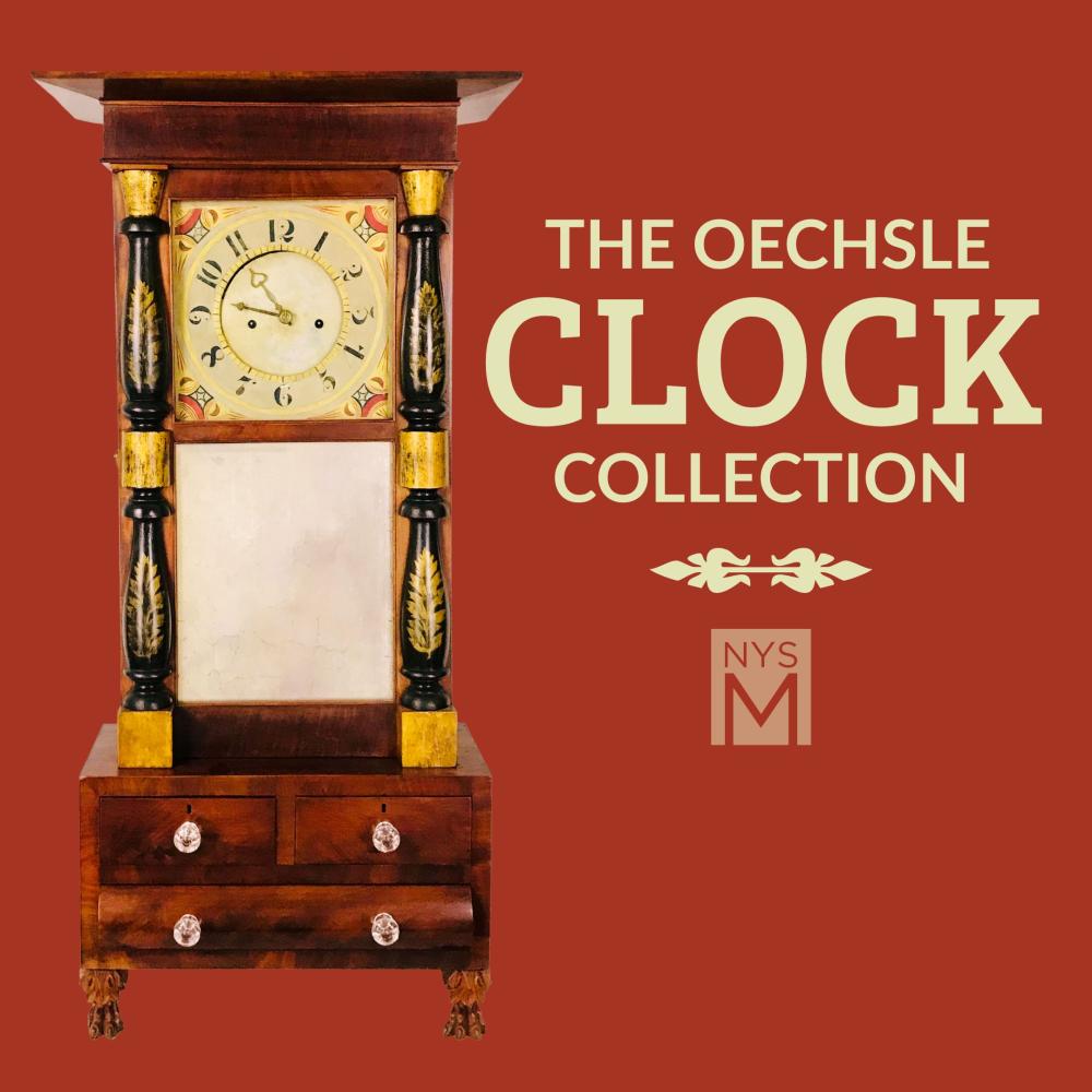 title graphics and a photo of a vintage grandfather clock