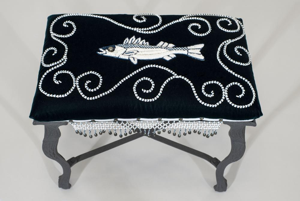 "Treaty Rights Footstool" by Karen Ann Hoffman