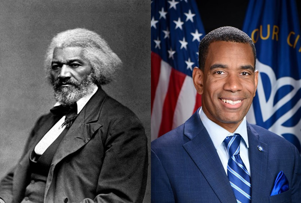 Frederick Douglass and Mayor Evans