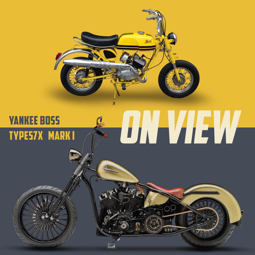 an iconic 1970s Yankee Boss and a stunning custom chopper crafted by Fabro Industries
