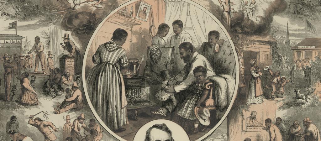 Emancipation, print by Thomas Nast, c. 1865