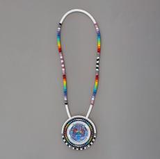 Beaded medallion by Tohanash Tarrant, Shinnecock/Hopi/Ho-Chunk
