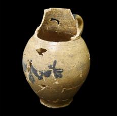 Stoneware pitcher made by African American potter Thomas Commeraw, Barclay’s Bank site, Manhattan, c. 1800–1815