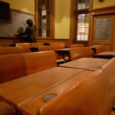 detail from a classroom in the Museum