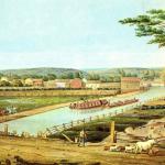 Color lithograph of Erie Canal 1829