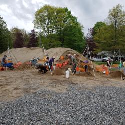 Spoil heap (also known as a backdirt pile) as it was in May 2019 at the Lake George Courtland Street Burial Ground
