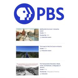 PBS logo with thumbnail images from a web page