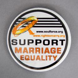 Round button with Support Marriage Equality text