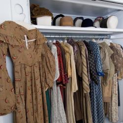 dresses hanging in closet