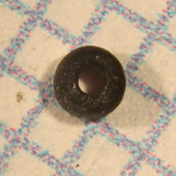 Black bead found during excavation of Ten Broeck Mansion's outer kitchen