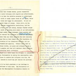 Martin Luther King Jr. 1962 Typewritten Speech, edits by Enoch Squire, pages 11-12