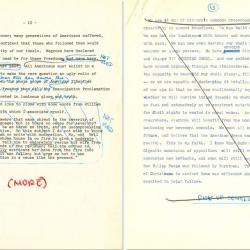 Martin Luther King Jr. 1962 Typewritten Speech, edits by Enoch Squire, pages 13-14