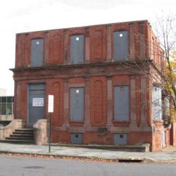 Boarded up house