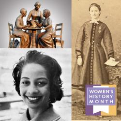 Photos of Mary Walker, the model for the Women's Rights Pioneers statue, and Margaret Grant