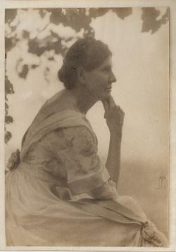 Eva Watson-Schütze, Portrait of a Woman with Hand on Chin Seated Under Tree
