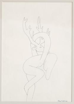 Figure with Deer by Mary Frank, 1962