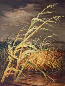 Autumn Wind (Cornstalks) by Jenne Magafan, 1942