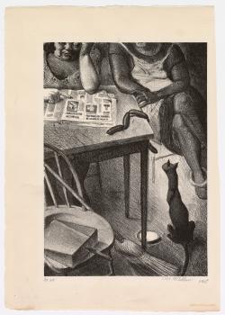 Cat and Table by John McClellan, 1939