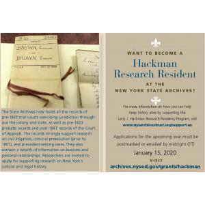 Larry J. Hackman Research Residency Program