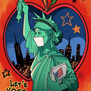 Let’s Vote, Big Apple!, 2020  Emily Ree  Digital print on card stock, 11 in. x 17 in.
