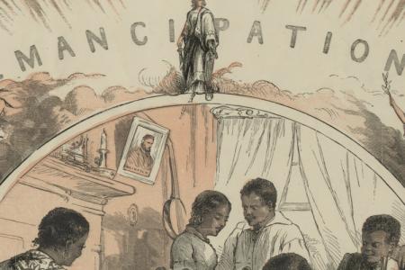 Detail from Thomas Nast's 1865 print, Emancipation