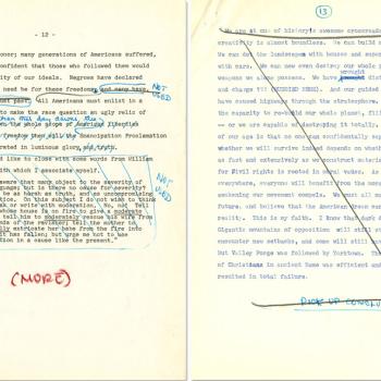 Martin Luther King Jr. 1962 Typewritten Speech, edits by Enoch Squire, pages 13-14