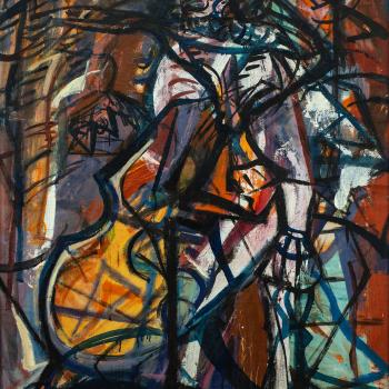 String Bass Player (Abstraction) by Josef Presser, c. 1945