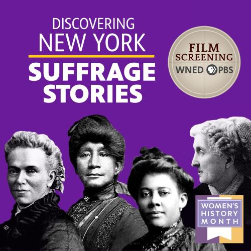 title graphic with photographs of early suffragist women