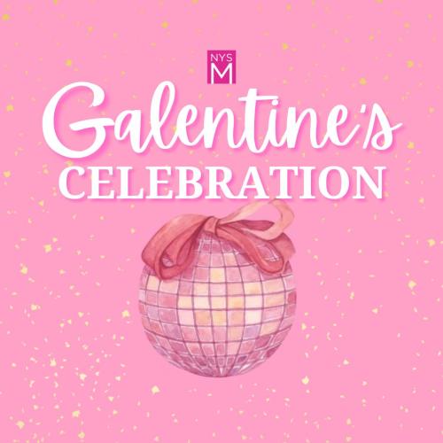 title text over pink background and a pink disco ball with a pink bow on top