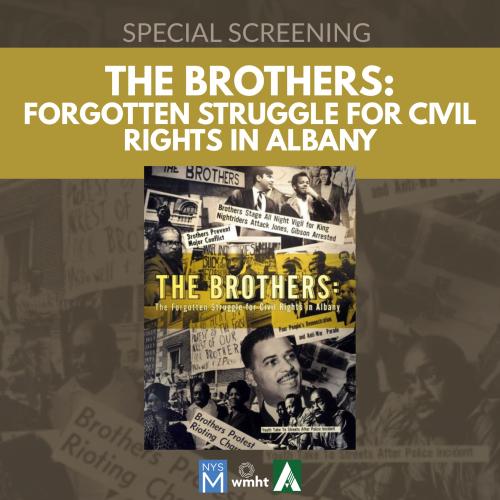 Title Text over promotional black/white collage images of The Brothers