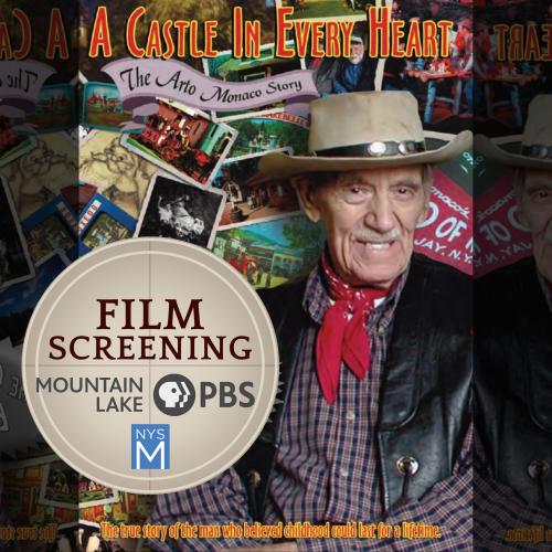 Film Screening graphic with image of Art Monaco over a collage of photographs