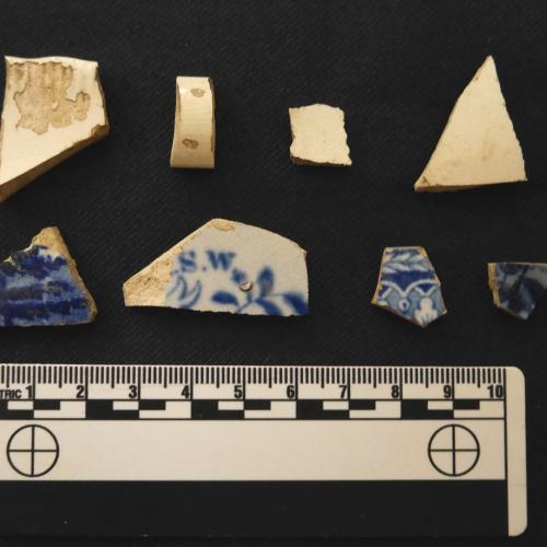 Early 19th-century ceramic artifacts recovered from the surface at the Douw site