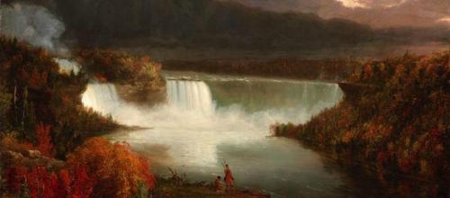 Distant View of Niagara Falls Distant View of Niagara Falls. Painting by Thomas Cole, father of the Hudson River School of painters (oil on wood, 1830).