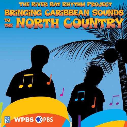 title text over silhouette images of people playing caribbean steel drums